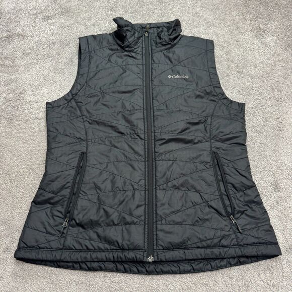 Columbia Mighty Lite Omni Heat Wuilted Puffer Vest Mens XL Black Outdoor Hiking - Picture 1 of 15